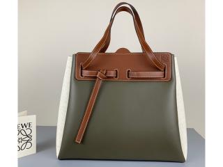 【329.53.Z23-1】 LOEWE ロエベ バッグ スーパーコピー Lazo Shopper khaki green/natural ハンドバッグ レディース ショルダーバッグ 2色可選択