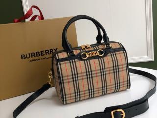 【80075111】 BURBERRY バーバリー バッグ スーパーコピー 1983 チェックリンク ボウリング バッグ レディース ショルダーバッグ