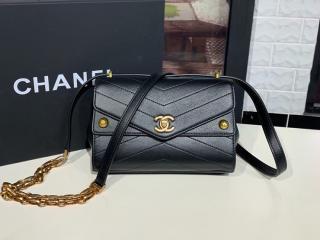 【AS0070-1】 CHANEL シャネル バッグ コピー 20cm レディース ショルダーバッグ カーフ ゴールド金具 3色可選択 ブラック