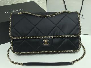 【AS1030 B01302 94305】 CHANEL シャネル バッグ スーパーコピー 19AW新作 サテン フラップ バッグ レディース ショルダーバッグ