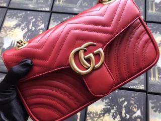 【‎443497 DTDID 6433】 GUCCI グッチ GGマーモント バッグ コピー GG Marmont キルティングレザー チェーンショルダーバッグ 8色可選択 ハイビスカスレッド