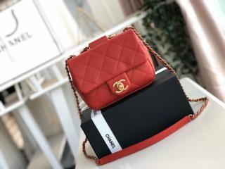 【AS1357 B01917】 CHANEL シャネル バッグ スーパーコピー 20新作 ラムスキン スモール フラップ バッグ レディース ショルダーバッグ 3色可選択 レッド