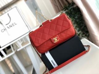 【AS1358 B01917】 CHANEL シャネル バッグ コピー 20新作 ラムスキン フラップ バッグ レディース ショルダーバッグ 3色可選択 レッド
