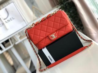 【AS1353 B01914 N0896】 CHANEL シャネル バッグ スーパーコピー 20新作 ラムスキン & レジン フラップ バッグ レディース ショルダーバッグ 5色可選択 レッド