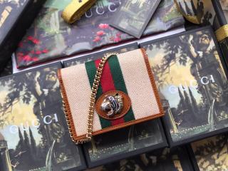 【573790 98BDX 9684】 GUCCI グッチ 財布 スーパーコピー 〔ラジャ〕チェーン付き カードケース（コインケース＆紙幣入れ付き） レディース 二つ折り財布 2色可選択 ベージュ