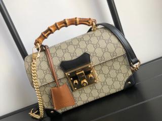 【603221 9U8YG 9861】 GUCCI グッチ バッグ スーパーコピー 〔パドロック〕GG スモール バンブー レディース ショルダーバッグ