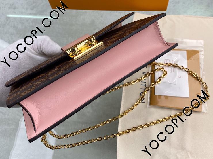 LOUIS VUITTON 二つ折り財布 ダミエ・エベヌ・チェーン N60287】 LOUIS VUITTON ルイヴィトン ダミエ・エベヌ 財布 コピー