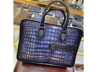 Berluti ベルルッティメンズ用ワニ革 ビジネスバッグ Un Jour Nero Grigio