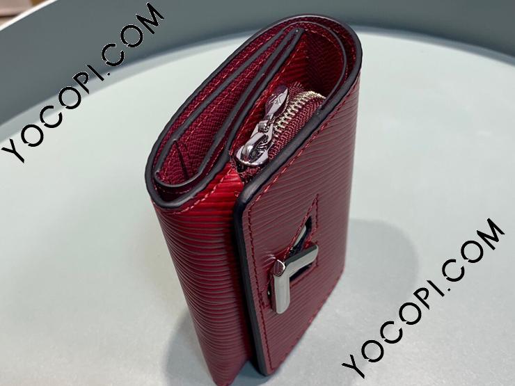 ルイヴィトン　三つ折り財布　赤　ポルトフォイユ・ツイスト コンパクト　エピ LOUIS VUITTON ルイヴィトン 3つ折り財布 ポルトフォイユ