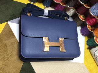 【H1050-1】 HERMES エルメス コンスタンス バッグ スーパーコピー Constance ヴォー・エプソン レディース ショルダーバッグ 宝兰 18cm/23cm ゴールド/シルバー金具 可選