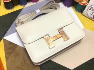 【H1050-15】 HERMES エルメス コンスタンス バッグ スーパーコピー Constance ヴォー・エプソン レディース ショルダーバッグ 奶昔白 18cm/23cm ゴールド/シルバー金具 可選