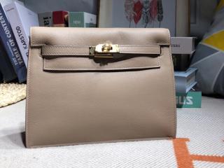 【danse04】 HERMES エルメス バッグ スーパーコピー Kelly Danse ケリーダンス swift レディース ショルダーバッグ バックパック 风衣灰 ゴールド/シルバー金具 可選