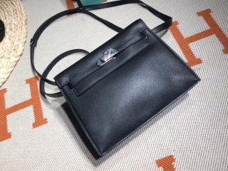 【danse05】 HERMES エルメス バッグ コピー Kelly Danse ケリーダンス swift レディース ショルダーバッグ バックパック 黑 ゴールド/シルバー金具 可選
