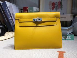 【danse06】 HERMES エルメス バッグ スーパーコピー Kelly Danse ケリーダンス swift レディース ショルダーバッグ バックパック 琥珀黄 ゴールド/シルバー金具 可選