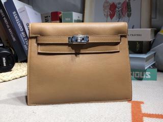 【danse13】 HERMES エルメス バッグ コピー Kelly Danse ケリーダンス swift レディース ショルダーバッグ バックパック 杏色 ゴールド/シルバー金具 可選