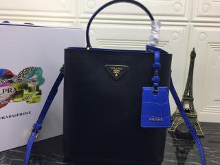 【1BA212-2EVL-2-S】 PRADA プラダ バッグ スーパーコピー S級品 Saffiano プラダ パニエ レザーｘクロコダイルレザー ハンドバッグ レディース ショルダーバッグ 3色可選択