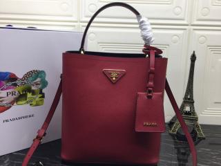 【1BA212-2ERX-8-S】 PRADA プラダ バッグ スーパーコピー S級品 Saffiano プラダ パニエ サフィアーノレザーバッグ ハンドバッグ レディース ショルダーバッグ 10色可選択