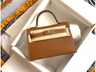 可愛い HERMES エルメス ミニケリー バッグMini Kellyスーパーコピー ゴルード金具 マスタード
