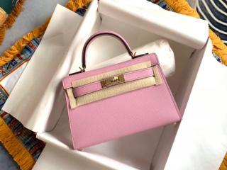 可愛い HERMES エルメス ミニケリー バッグMini Kellyスーパーコピー ゴルード金具 ピンク