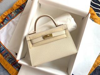 可愛い HERMES エルメス ミニケリー バッグMini Kellyスーパーコピー ゴルード金具 クリーム