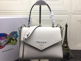 PRADA プラダ モノクローム サフィアーノレザー ハンドバッグ