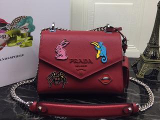 【1BD127-VC5M-S-4】 PRADA S級品 プラダ バッグ コピー Monochrome モノクローム アップリケ レディース ショルダーバッグ 4色選択可