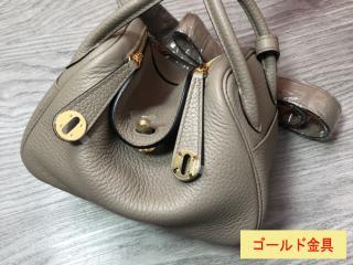 エルメスミニリンディスーパーコピー Mini Lindy エルメスハンドバッグ ゴールド/シルバー金具が選択可 灰色 本色縫い目