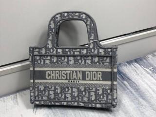 【M1271ZRIW_M932】 DIOR ディオール バッグ スーパーコピー “DIOR BOOK TOTE” “ディオール オブリーク”ミニバッグ レディース トートバッグ グレー