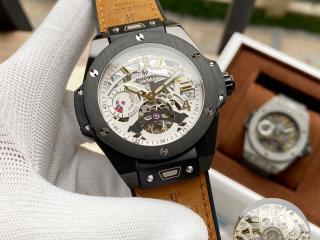 ウブロ時計 アナログ自動巻BIG BANG MECA-10 ムーブメント時計 レアルゴムのバンド トップムーブメント幅44mm 灰色文字盤