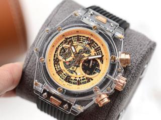 Hublot ロンドン刺青再生版腕時計 幅45mm トップオーダームーブメント ウブロ時計　[文字盤]ゴルード　[ケース]黒色 ZG工場