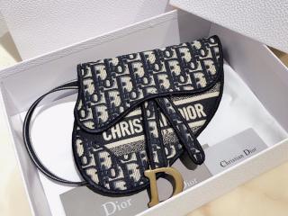 【S5632CRIW_M928】 DIOR ディオール バッグ コピー  ブルー マルチカラー “SADDLE” ディオール オブリーク ポーチベルト レディース バムバッグ