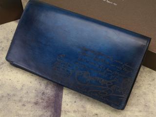 Berluti長財布 小銭入れ付い Venezia Scitto  ベルルッティ二つ折財布 財布 紺色　12*21*2ｃｍ