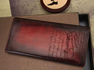 Berluti長財布Espace Yen ベルルッティ二つ折財布 Venezia Scitto メンズ用 赤い色 18*9ｃｍ