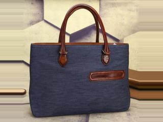 ベルルッティバッグデニム TOUJOURSトートバッグ 肩ひもを付ける 【レディース・メンズ用】サイズ:31*46*13 cm