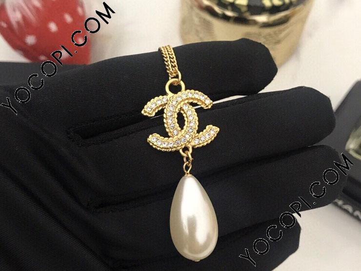 ✨CHANEL 金色メッキ ネックレス シャネル ネックレス ラインストーン トップクラスの黄銅の材質