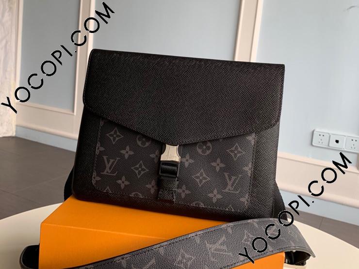 LOUIS VUITTON ルイヴィトン タイガラマ フラップ メッセンジャー モノグラム レザー ショルダー バッグ ブラック M30413