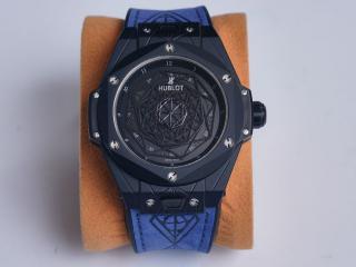 Hublot腕時計 BIG BANG自動巻き時計 415.NX.1112.VR.MXM16 ウブロ時計 幅45ｍｍ [文字盤]黑[ケース]黑 [ベルト]ブルー