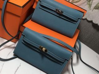 HERMES★激レア 定番ケリーバッグ KellyエルメスバッグWoc-Kellyヴォーエプソン Epsom肩ひも取り外し可能 シルバー金具