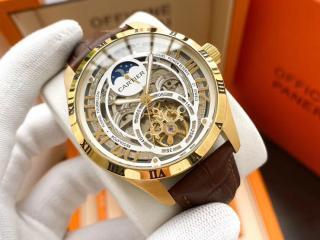 カルティエ腕時計 Cartier紳士腕機械時計 幅43mm [文字盤]白い色/黒色/ブルー　[ケース]シルバー/ゴールド/黒  複数選択可