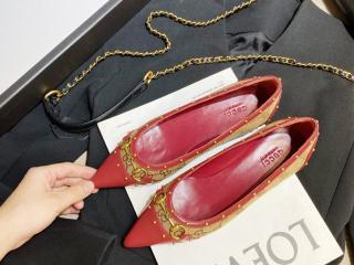 グッチフラットシューズ GGクラシカルキャンバス 高さ2.5cm レディース靴 GUCCI通勤靴 サイズ225-245を選択可