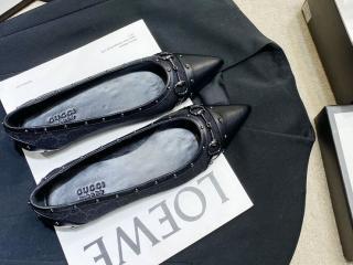 グッチフラットシューズ GGクラシカルキャンバス 高さ2.5cm レディース靴 GUCCI通勤靴 サイズ225-245を選択可