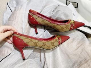 グッチハイヒール GGクラシカルキャンバス 高さ6.5cm レディース靴サイズ225-245を選択可 7色選択可