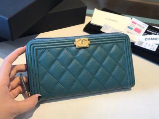 【A80288-6】 BOY CHANEL ボーイ シャネル 長財布 スーパーコピー Zip Wallet グレインド ラムスキン レディース ラウンドファスナー財布 9色可選択