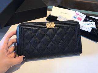 【A80288-7】 BOY CHANEL ボーイ シャネル 長財布 コピー Zip Wallet グレインド ラムスキン レディース ラウンドファスナー財布 9色可選択
