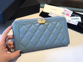 【A80288-8】 BOY CHANEL ボーイ シャネル 長財布 スーパーコピー Zip Wallet グレインド ラムスキン レディース ラウンドファスナー財布 9色可選択