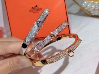 HERMESブレスレット ダイヤモンド ブレスレット シルバー ゴールド ピンクゴールドを選択可