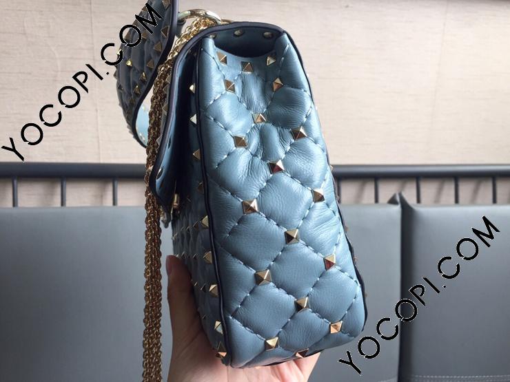 Valentino Garavani ロックスタッズ スパイク ショルダーバッグ | ブルー | FARFETCH JP