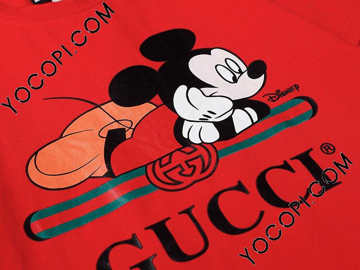 GUCCI グッチ Disney ミッキーマウス ロゴ プリント Tシャツ ミッキー 偽物 Tシャツ 限定コラボ グッチ×Disney☆2024SS☆ミッキー