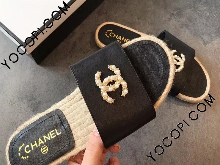 【CHANEL】ビーチサンダル ベロア素材 ブラック CCロゴ ストラス 夏に必須のアイテム☆】CHANEL CCロゴ ビーチサンダル (CHANEL