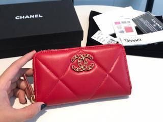 【AP0948-3】 20新作 CHANEL 19 シャネル 財布 コピー ジップ ウォレット ラムスキン レディース ラウンドファスナー財布 7色可選択